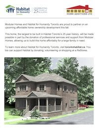 Habitat for Humanity and Modular Home Additions in Toronto, ON 